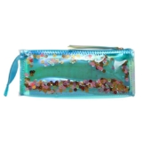 Пенал-косметичка школьный, силиконовый, с пайетками Шейкер, зеленый