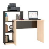 Стол компьютерный, письменный с полками Квартет-2 Венге 125x102x50 см / стол компьютерный игровой, угловой для школьника / мебель для дома