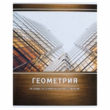 Тетрадь предметная, школьная тетрадь для уроков «Металл», 48 листов в клетку «Геометрия» со справочным материалом, обложка мелованный картон, блок №2, белизна 75% (серые листы)