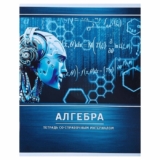 Тетрадь предметная, школьная тетрадь для уроков «Металл», 48 листов в клетку «Алгебра» со справочным материалом, обложка мелованный картон, блок №2, белизна 75% (серые листы)