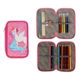 Пенал школьный твердый 125 х 205 мм, с наполнением, 23 предмета, Calligrata, ламинированный картон