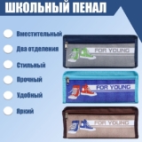 Пенал школьный, косметичка, на молнии, 2 отделения