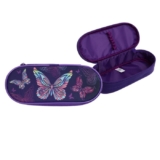 Пенал-футляр школьный 95х205х45 мм, мягкий Calligrata, резинка на клапане, «Бабочки»