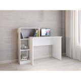 Стол компьютерный, письменный с полками Квартет-2 Белый 125x102x50 см / стол компьютерный игровой, угловой для школьника / мебель для дома