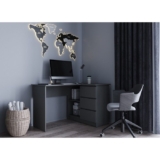 Стол компьютерный, письменный с ящиками и полками Мадера Графит 124,4x70x85 см / стол компьютерный игровой, угловой для школьника / мебель для дома