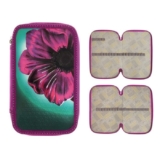 Пенал школьный твердый 125 х 205 мм, Calligrata «Цветок» (объемный 3D-рисунок с эффектом металлика)