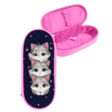 Пенал-футляр школьный мягкий «Котики» / 95 х 205 х 45 мм / резинка на клапане