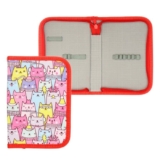 Пенал школьный твердый на молнии, 1 секция, 13 х 19,5 см, «Котики»