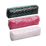 Пенал-косметичка школьный разноцветный, Перламутр, стеганый