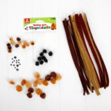 Набор для творчества Школа талантов из проволоки с ворсом, помпонов, глаз №6, цвет коричневый