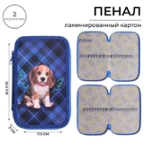 Пенал школьный твердый 125 х 205 х 40 мм, Calligrata «Пёсик», ламинированный картон