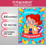 Планер школьный А4, 12 листов, недатированный, ежедневник