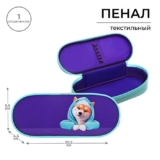 Пенал-футляр школьный текстильный «Сиба» / 95 х 205 х 45 мм / резинка на клапане