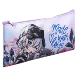 Пенал-косметичка школьный, 1 отделение, плоский, 108 х 205 мм, Calligrata, «Аниме», голубой