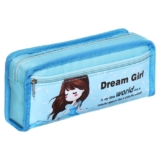 Пенал-косметичка школьный Calligrata «Аниме», 2 отделения, голубой