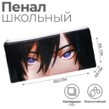 Пенал-косметичка школьный «Аниме мир» Calligrata, 95х205 мм, 1 отделение, плоский, ПВХ