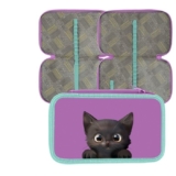 Пенал школьный твердый 125 х 205 х 40 мм, Calligrata 30П26/2 «Котик черный», ламинированный картон