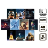 Комплект предметных тетрадей, 48 листов, 12 предметов, со справочным материалом, пластиковая обложка, блок офсет, Calligrata TOP «Школьный стиль»