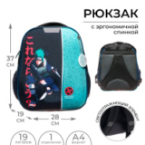 Рюкзак каркасный школьный, 37 х 28 х 19 см, Calligrata Вольт «Аниме боец»