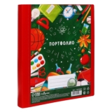 Папка-портфолио А4, Calligrata «Переменка», пластиковая, на 4 кольцах, для школьника, без вкладышей