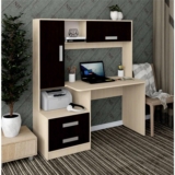Стол компьютерный, письменный с ящиками и полками Альянс 8 Дуб молочный 145x160x57 см / стол компьютерный игровой, угловой для школьника / мебель для дома