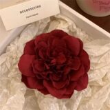 MOONBIFFY Французская заколка для волос с красной розой