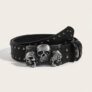 Кожаный ремень с черепом