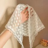 Ретро кружевная бандана из акрила и полиэстера