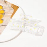 FORWOT пластиковые заколки-крабы с цветочным принтом