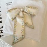 Шелковая повязка на голову с розой и сливой