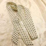 Женский шелковый шарф полиэстер черный белый