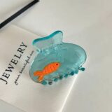 Прозрачные заколки-крабы с животными