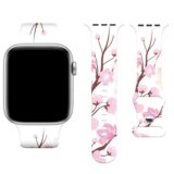 Силиконовый ремешок для Apple Watch Series 9 8 7 6 5 4 SE с цветочным принтом