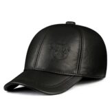 Мужские зимние кожаные бейсболки