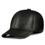 Мужские зимние кожаные бейсболки
