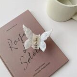 Винтажная заколка-краб из ацетата в форме бабочки