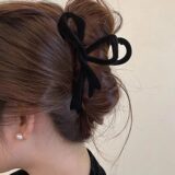 Бархатные заколки-крабы BASICGOLDYAO с бантом