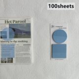 100 листов прозрачных липких заметок, наклейки, блокноты для заметок, бумажные прозрачные блокноты, школьные канцелярские принадлежности, офисные принадлежности