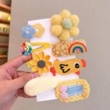 Детские заколки для волос с животными и цветами