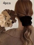 4 штуки, женские резинки для волос из кораллового флиса