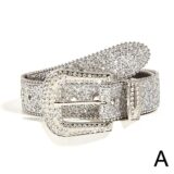 Готический ремень из ПУ с стразами