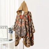 Мужской пончо из акрила, зимний