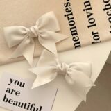 2 шт., заколки для волос с бантом, атласные, черные и белые