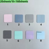 160 листов, 8 цветов, прозрачные липкие заметки, наклейки, блокноты, бумага, прозрачный блокнот, школьные канцелярские принадлежности, офисные принадлежности