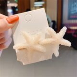 Розовые заколки для волос с морской звездой