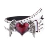 Искусственная кожаный ремень  черный/белый