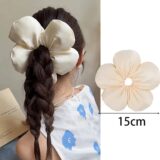 Женская атласная резинка для волос, объемная резинка в Корейском стиле с объемными цветами, аксессуар для волос для путешествий, 2024