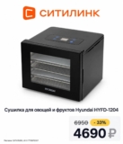 Сушилка для овощей Hyundai HYFD-1204